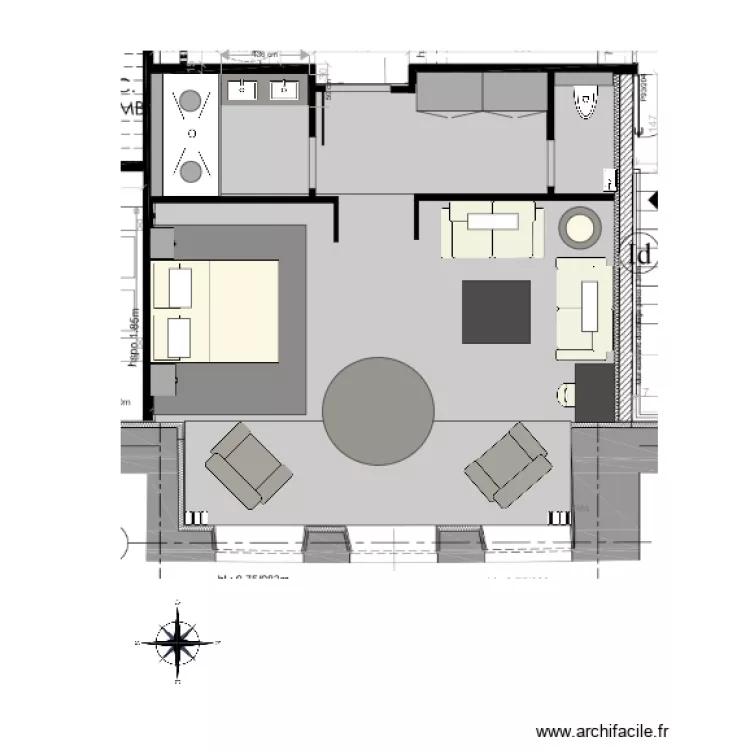 CHAMBRE 8E. Plan de 