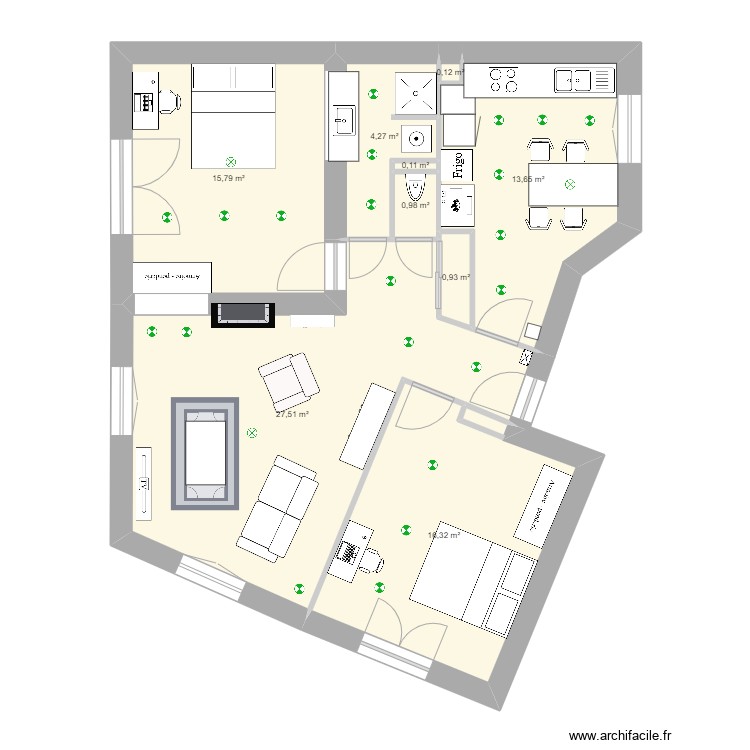 messina ameubl&eacute;. Plan de 0 pièce et 0 m2