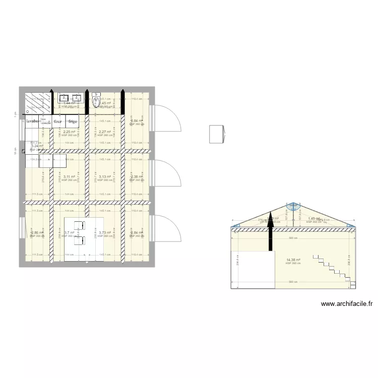 ecurie Atelier V4. Plan de 