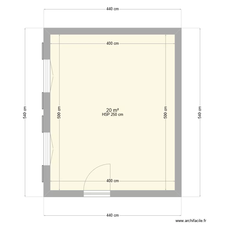 D&eacute;pendance avant travaux. Plan de 