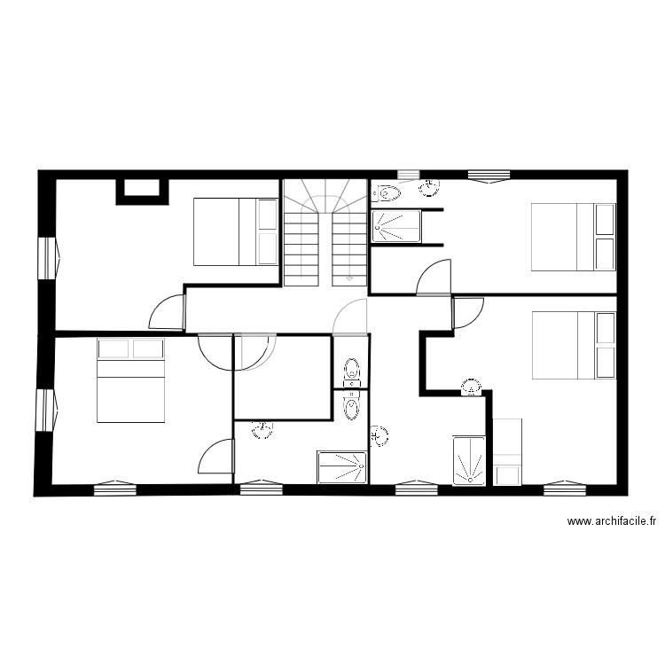 etage castets2.2. Plan de 5 pièces et 76 m2