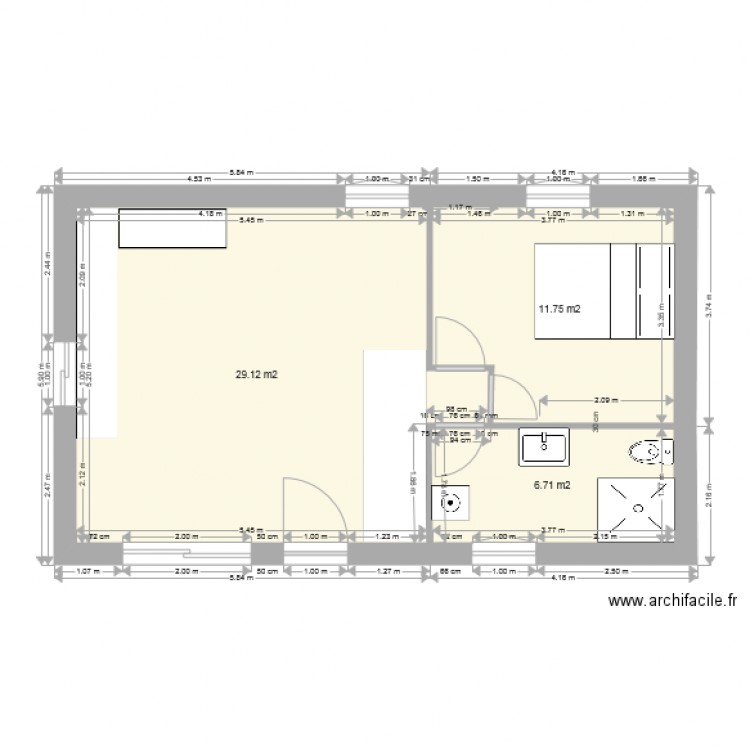 PLAN MAISON modif sdb. Plan de 0 pièce et 0 m2