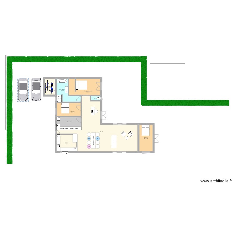 projet_maison2. Plan de 9 pièces et 140 m2