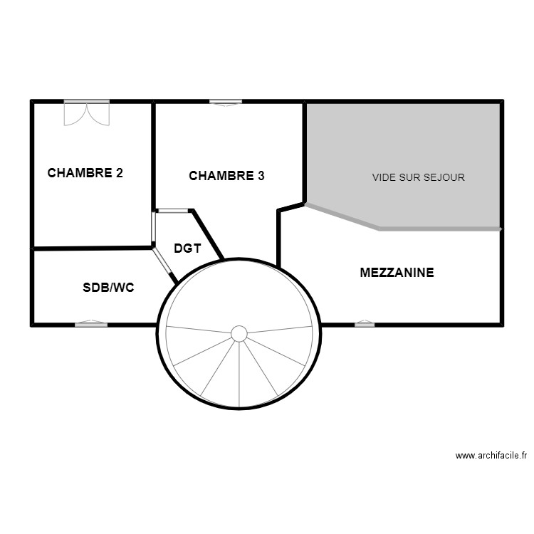 MOISAN 1ER. Plan de 2 pièces et 39 m2