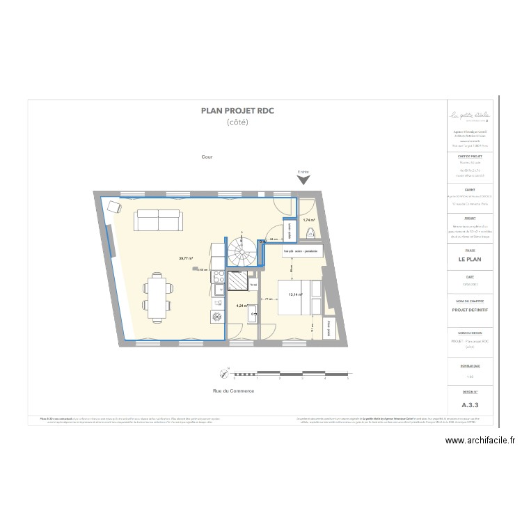 plan alexandre. Plan de 5 pièces et 59 m2