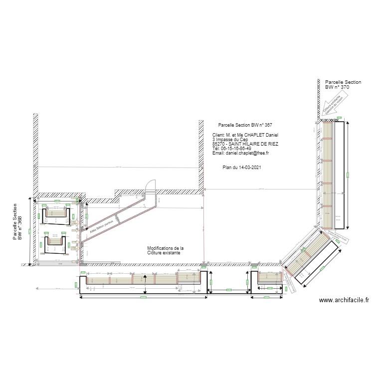 Clôtures existantes modifiée. Plan de 0 pièce et 0 m2