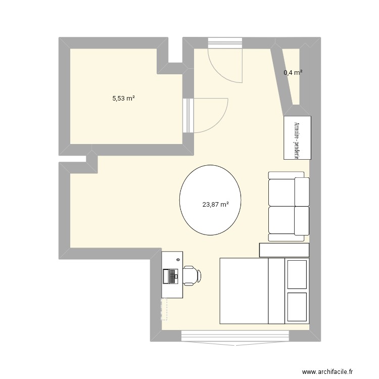 Studio. Plan de 0 pièce et 0 m2