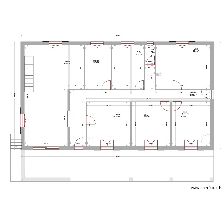 existant Prises courants. Plan de 0 pièce et 0 m2