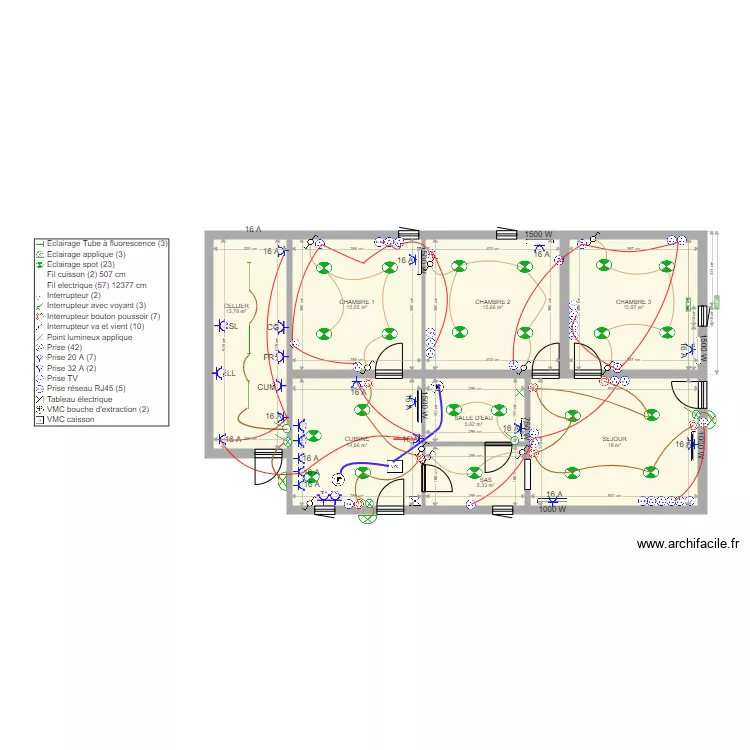 RENOVATION ELECTRIQUE DAUDIGEOS. Plan de 
