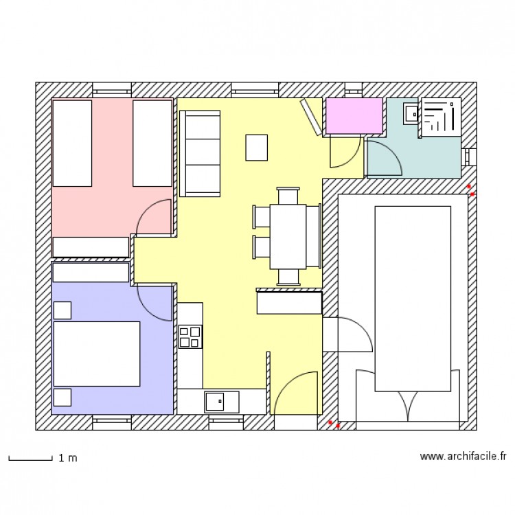 Plein pied garage incorporé. Plan de 0 pièce et 0 m2