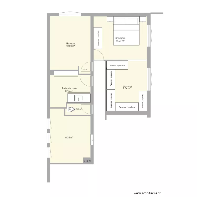 RDC Maison Modif Dressing. Plan de 