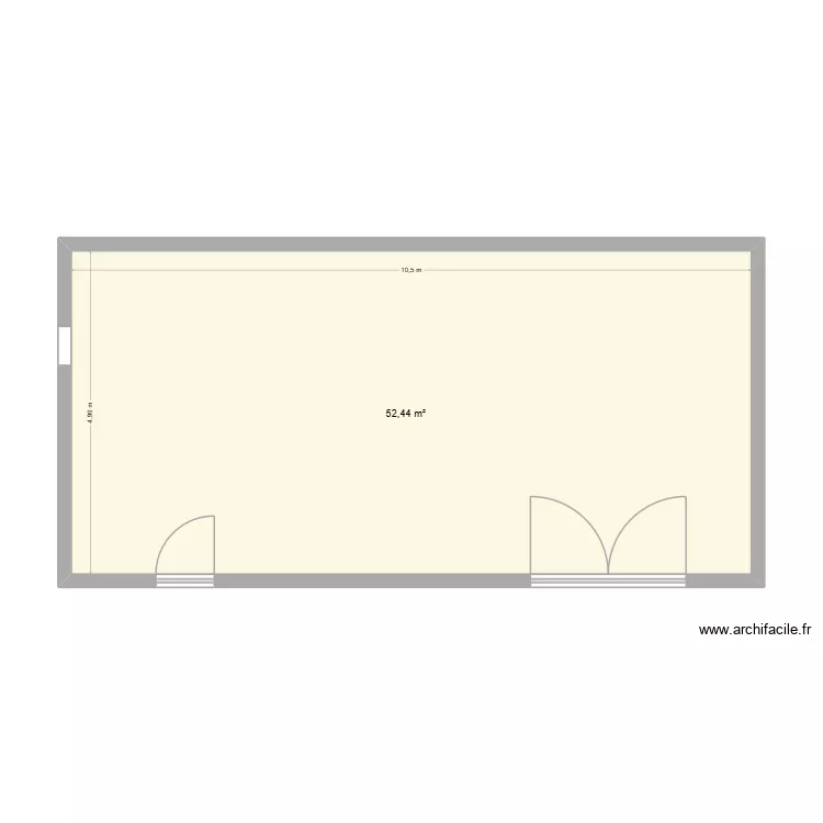garage. Plan de 1  et 52 m²