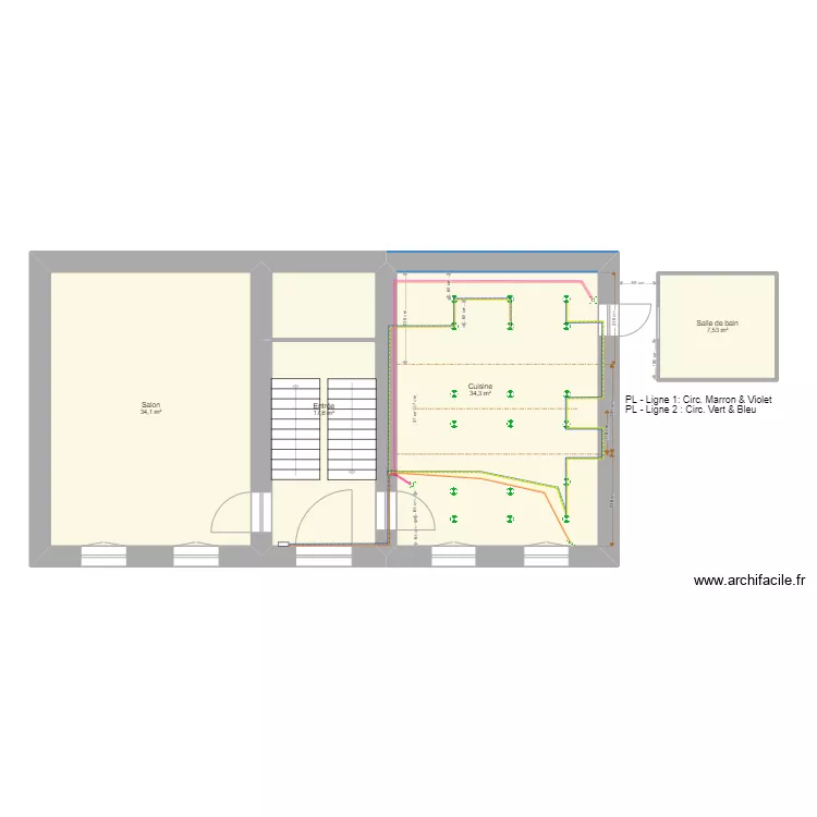 Nicolas Jeanne Eclairage Cuisine 2/3 Rear Filaire. Plan de 