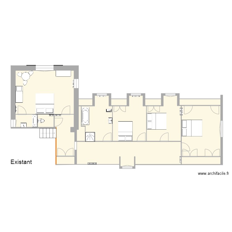 Chatres étage existant. Plan de 0 pièce et 0 m2