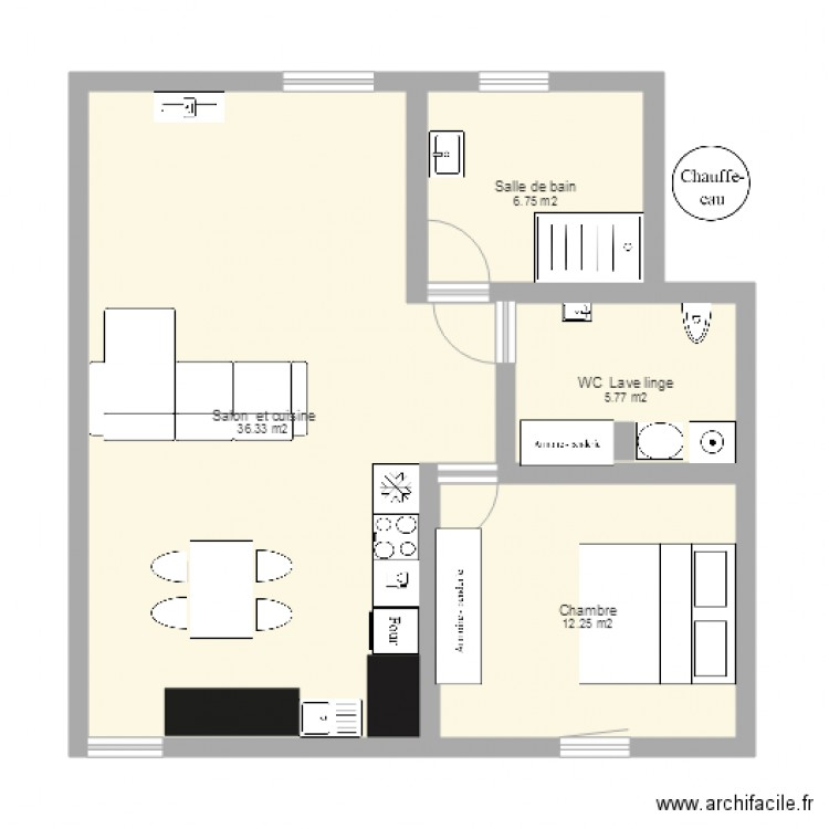 plan appartement 61 m2