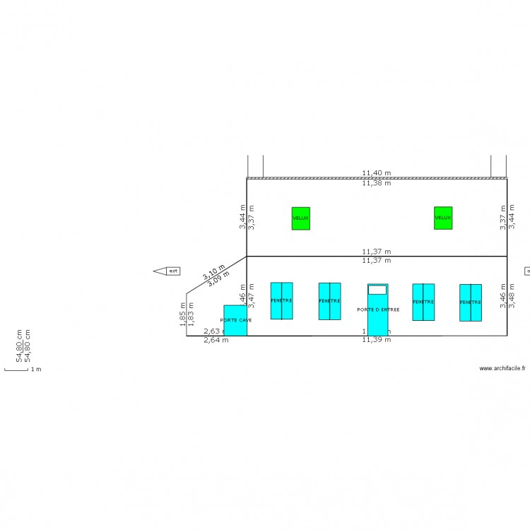 DP4 FACADE ET TOITURE AVEC VELUX. Plan de 0 pièce et 0 m2