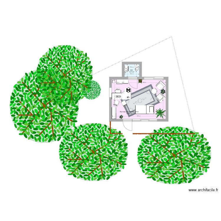 Cabinet de naturopathie Pauline. Plan de 2 pièces et 24 m2