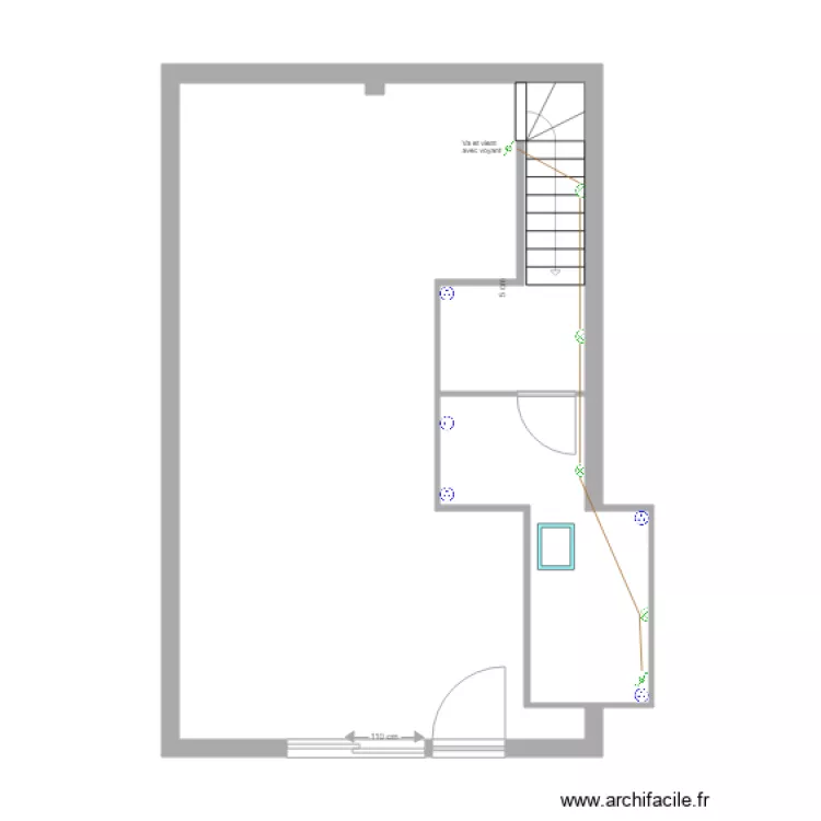 Cave Trois Bornes Electricit&eacute;. Plan de 