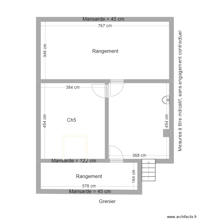 grenier. Plan de 0 pièce et 0 m2