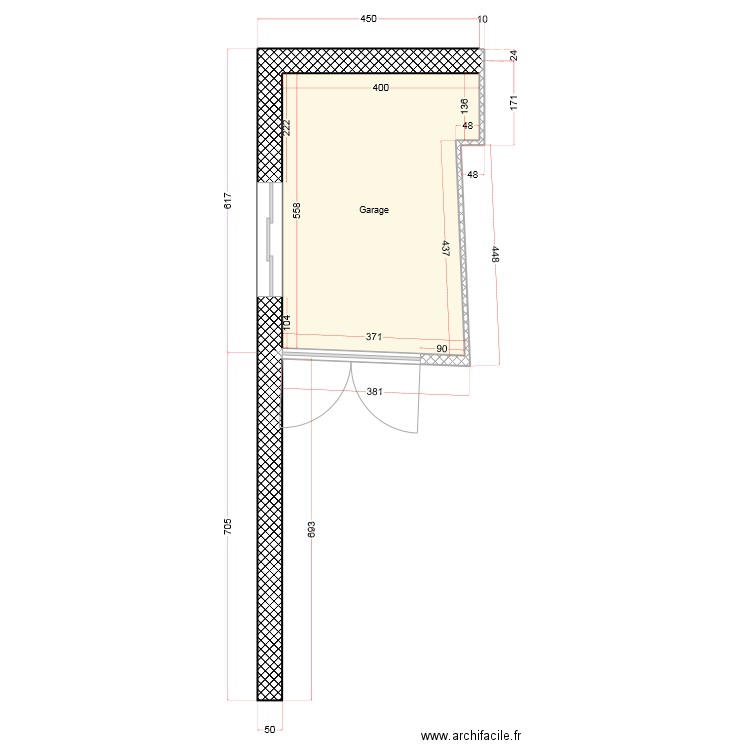 Garage v1.0. Plan de 1 pièce et 21 m2