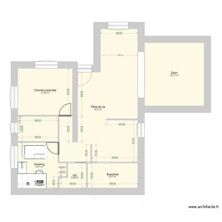 Maison RDC v2 top. Plan de 