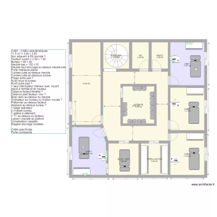 VAL FONTENAY 3 CAB1 CAB4. Plan de 