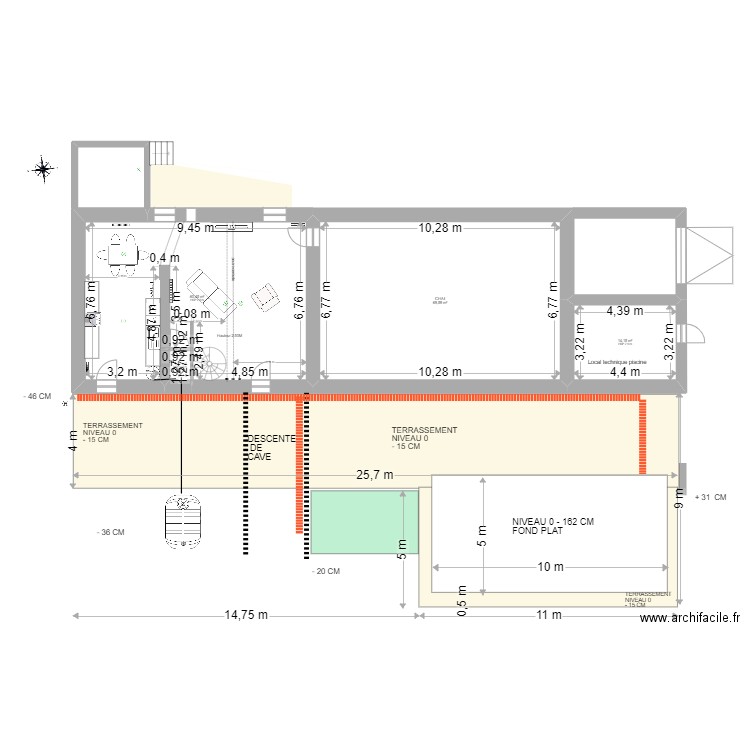 PLAN  de terrassement CHARGE. Plan de 0 pièce et 0 m2