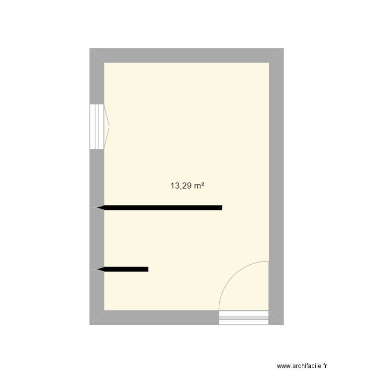 Chambre SUD. Plan de 1 pièce et 13 m2
