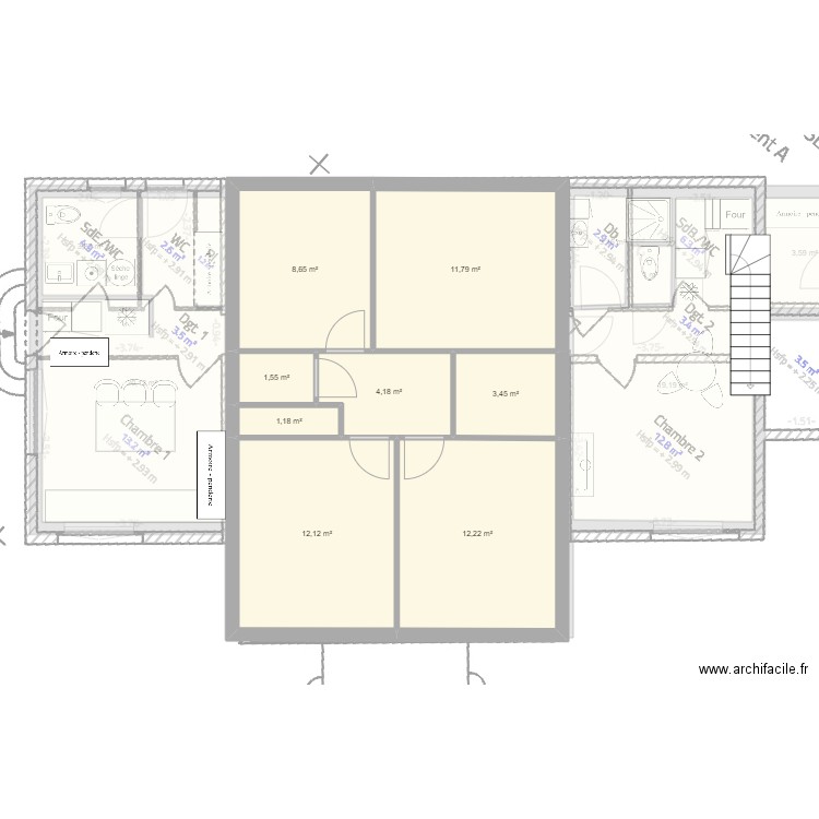 AIX. Plan de 18 pièces et 161 m2