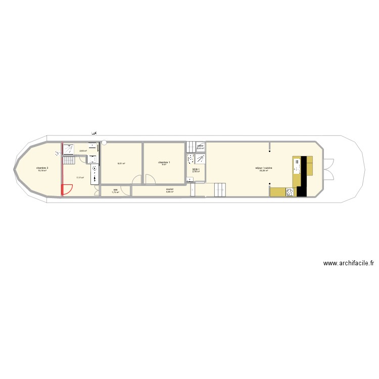 PLAN SEQUOIA SDB BUREAU. Plan de 0 pièce et 0 m2