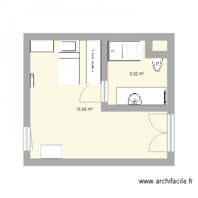 Chambre Ehpad Plan 2 Pieces 21 M2 Dessine Par Ludivine06