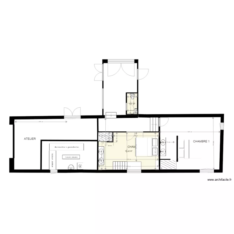 Am&eacute;nagement Grange 2 Montoison 22. Plan de 