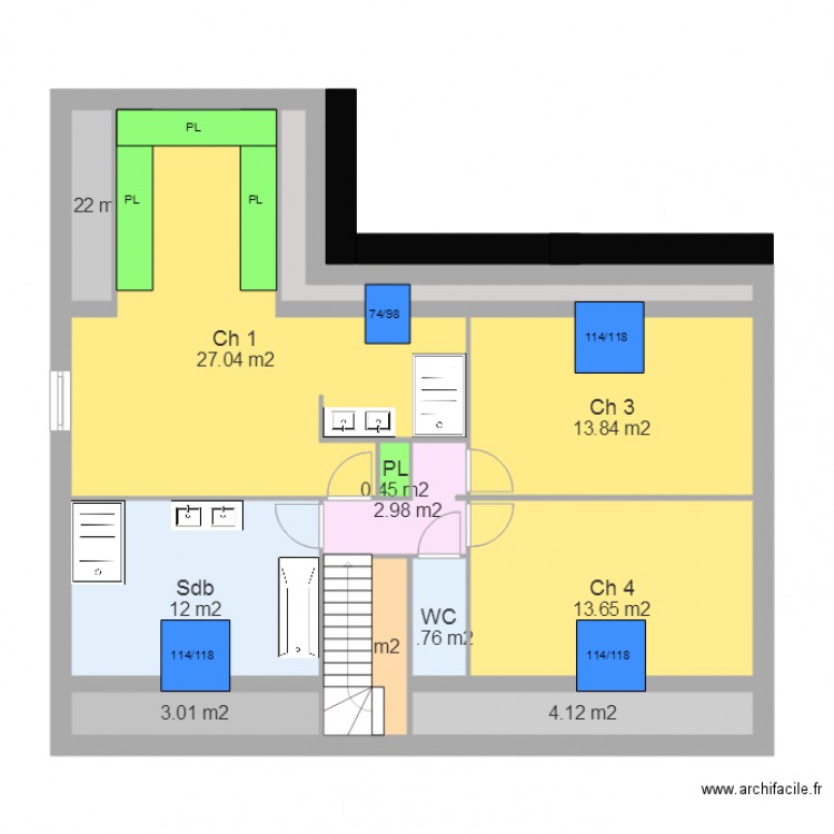 DEWULF Etage. Plan de 0 pièce et 0 m2