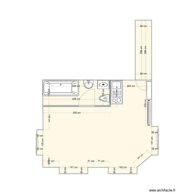 Old - Plan 3 pièces 27 m2 dessiné par oliv210