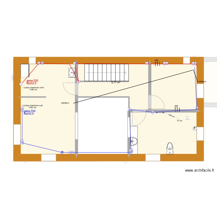 mik et otis circuits prises. Plan de 12 pièces et 174 m2