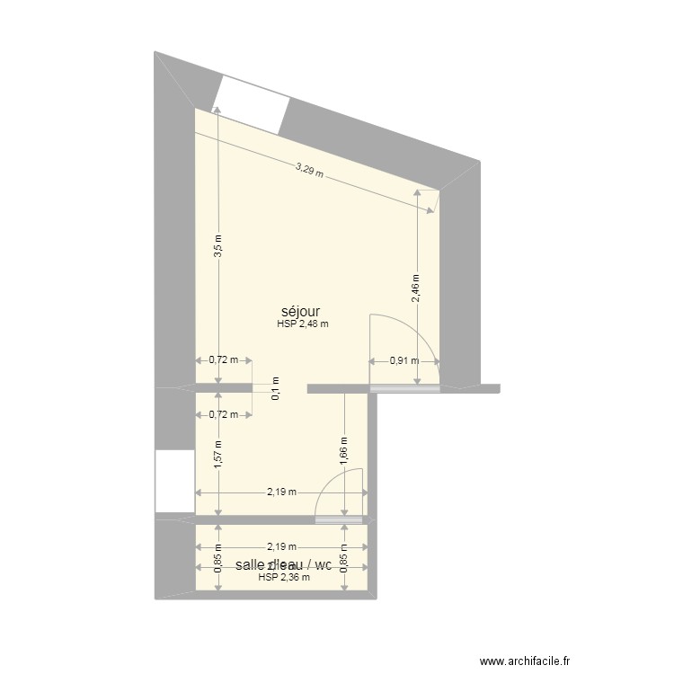 spyridonos 1er. Plan de 2 pièces et 15 m2