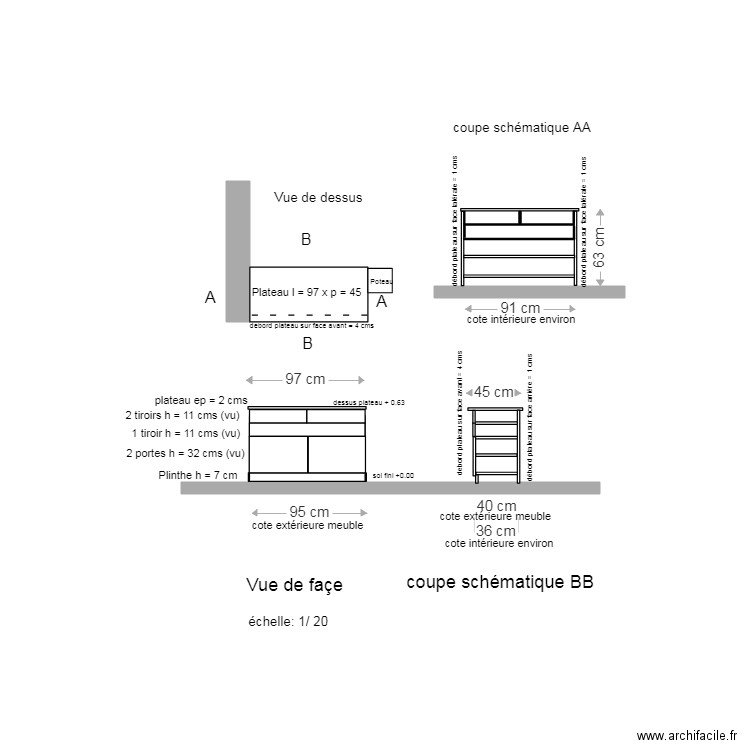 Meuble entrée. Plan de 0 pièce et 0 m2