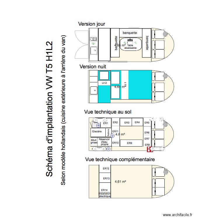 plan VW T5 V4. Plan de 0 pièce et 0 m2