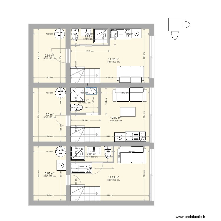 AILHON V2 STUDIO. Plan de 0 pièce et 0 m2