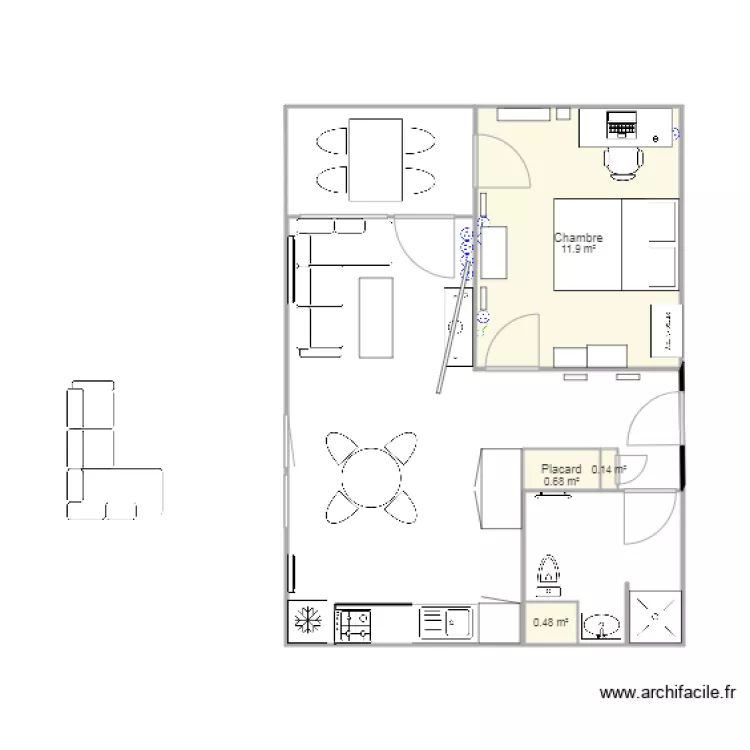 Appartement F2. Plan de Appartement F2. Plan de