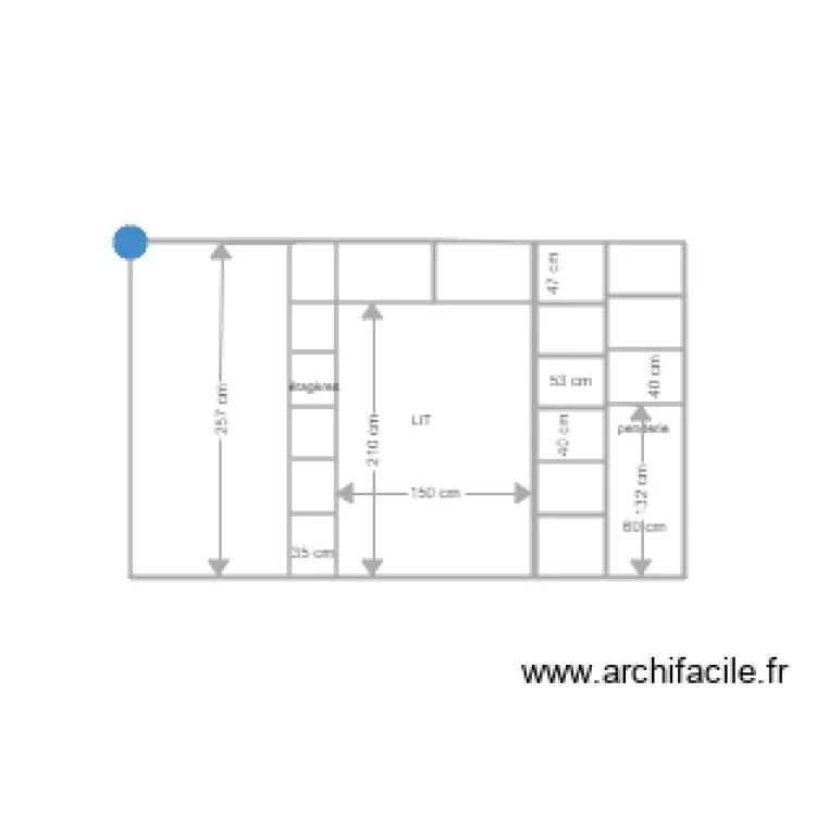 placard lit niogret int&eacute;rieur 16 janvier. Plan de 