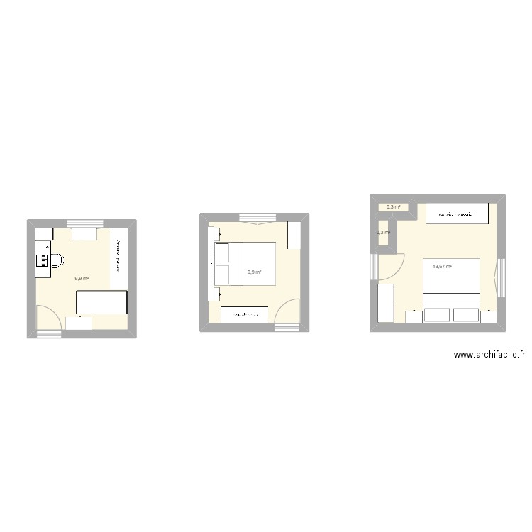Chambre 1. Plan de 0 pièce et 0 m2