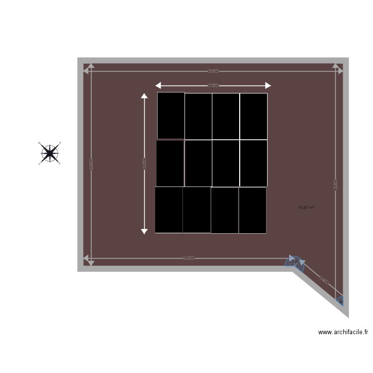 Panneaux photovoltaïques FERRET. Plan de 1 pièce et 75 m2