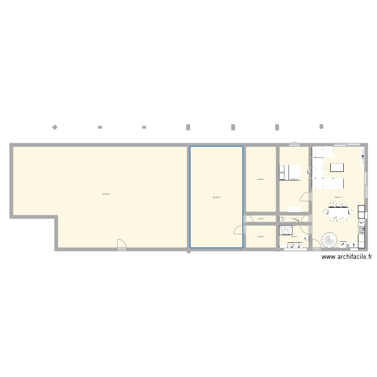 scierie . Plan de 9 pièces et 266 m2