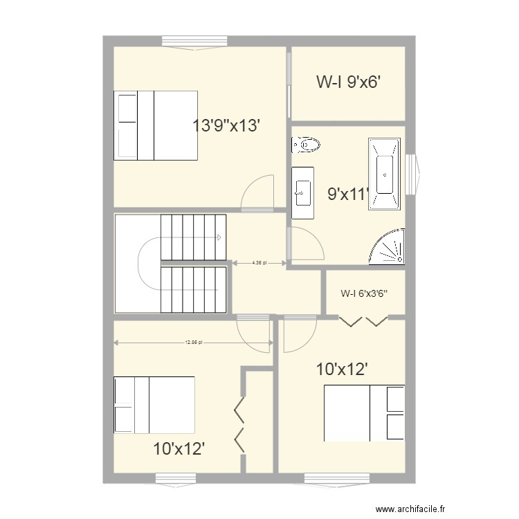 rdc jumelé 22x40. Plan de 0 pièce et 0 m2