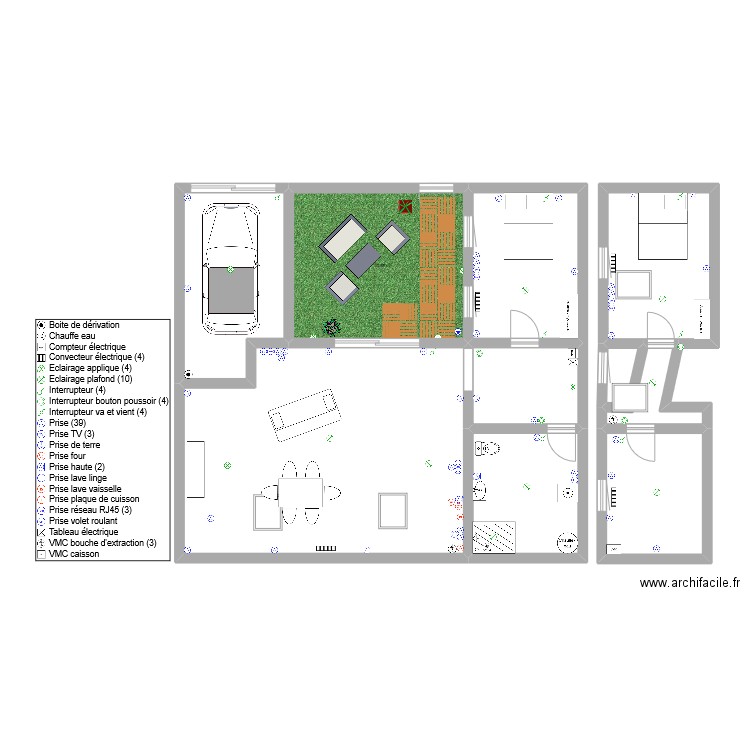 APT MIKA SOEUR. Plan de 10 pièces et 131 m2