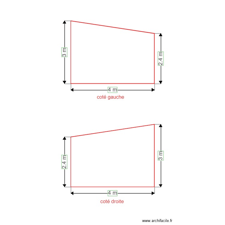 garage coté. Plan de 2 pièces et 21 m2