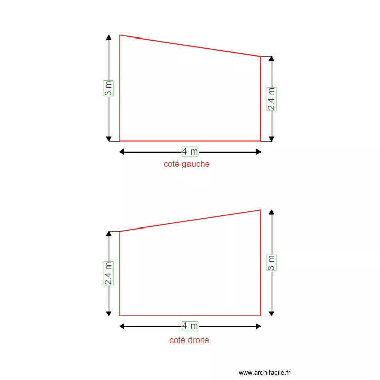 garage cot&eacute;. Plan de 