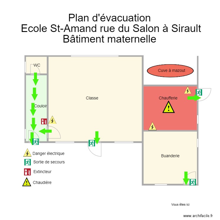 St Amand Salon bâtiment maternelle. Plan de 5 pièces et 82 m2