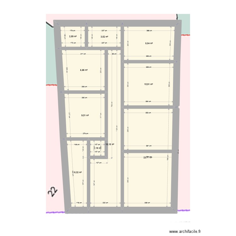 PLANTA REMOLINOS RAMON Y CAJAL. Plan de 10 pièces et 90 m2